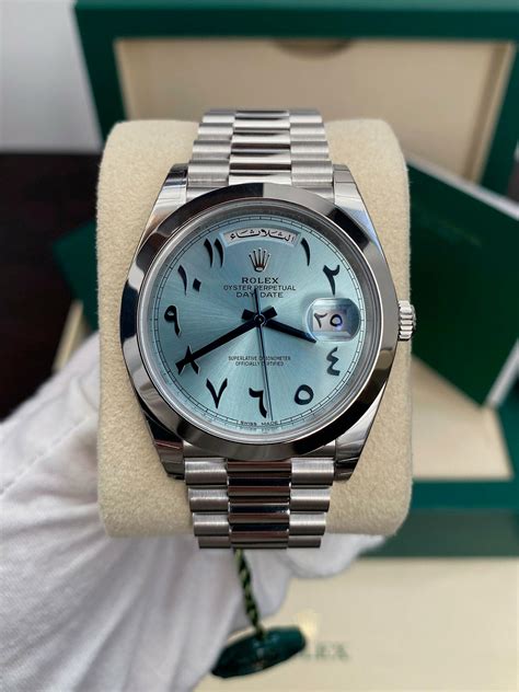 rolex day date 40 arabic|rolex arabic numerals price.